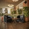 Flash Furniture Myles Club Style Commercial Barrel Accent Armchair, Black Leathersoft Upholstery, Brass Nail Trim BS-AC22-061-BLKPU-GG - alternate 5